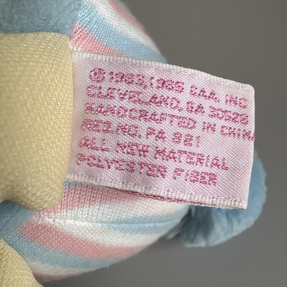 Vtg 1985 Cabbage Patch Kids Bunny Bee Xavier Roberts Blue Plush Pouch 13" - Picture 13 of 16